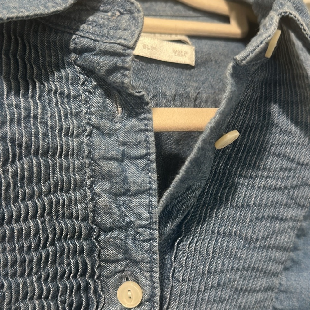 J Crew Tuxedo Style Denim Shirt - Picture 4 of 8